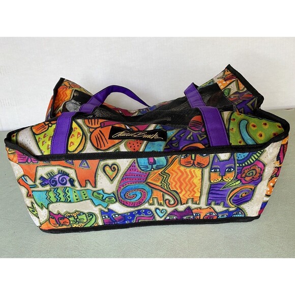 NEW w TAGS Laurel Burch Art Cat/Sm Dog Carrier Soft Top Tote Fabric Mesh Bag - Picture 6 of 11